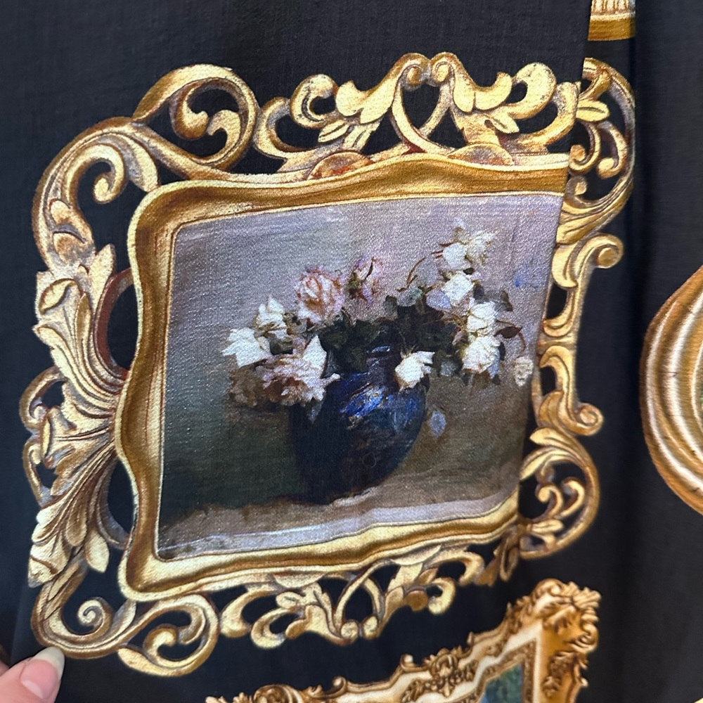 John Mark Black and Gold Art long sleeve blouse - Picture 15 of 16